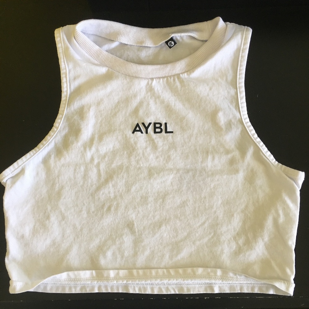 AYBL Core Training Cropped Vest Shirt White